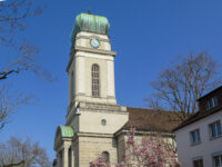 Kirche Guthirt mit Magnolienbaum